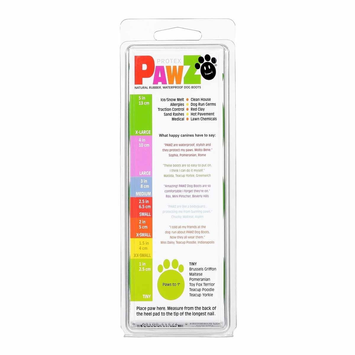 PawZ dog rubber boots color 12pcs