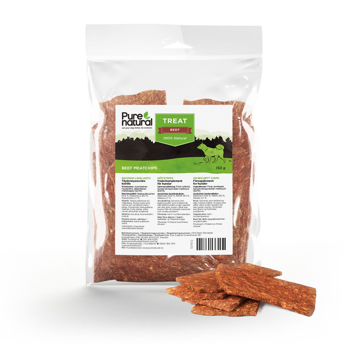 Purenatural Naudan Lihalastu koiralle 150 g