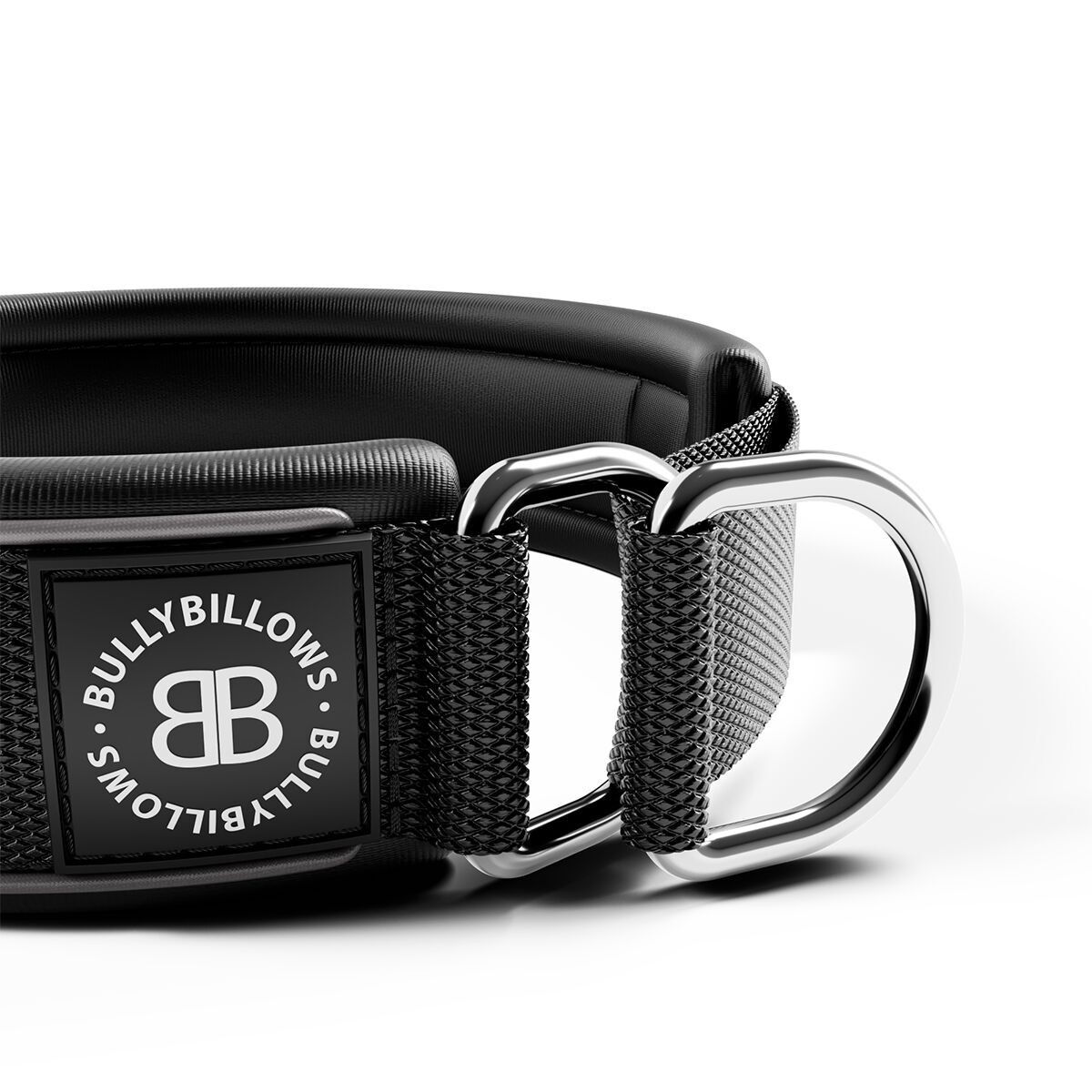 BullyBillows Slip on Collar Reflective 4cm Black