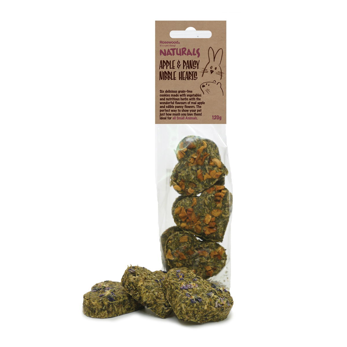 Rosewood Omena&Orvokkisydämet 6kpl