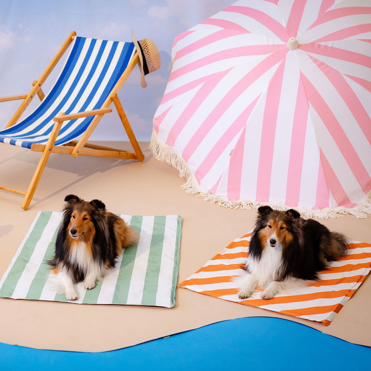 Little&Bigger HotSummer viilennysmatto vihreäraidallinen