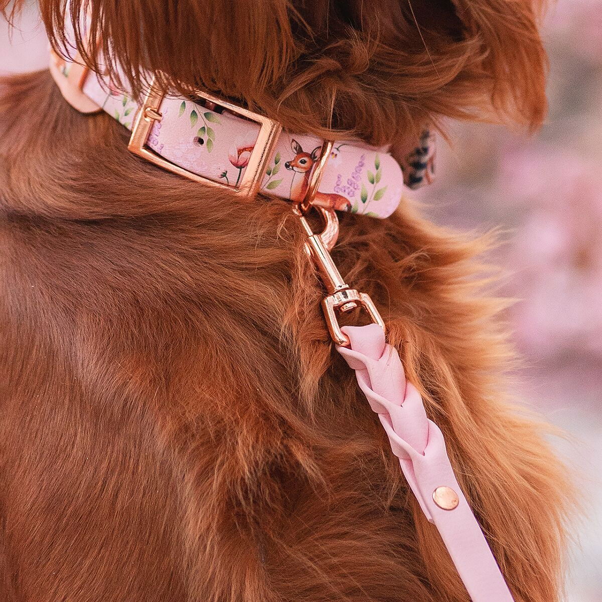 Tyylivoitto Braid leash, baby pink