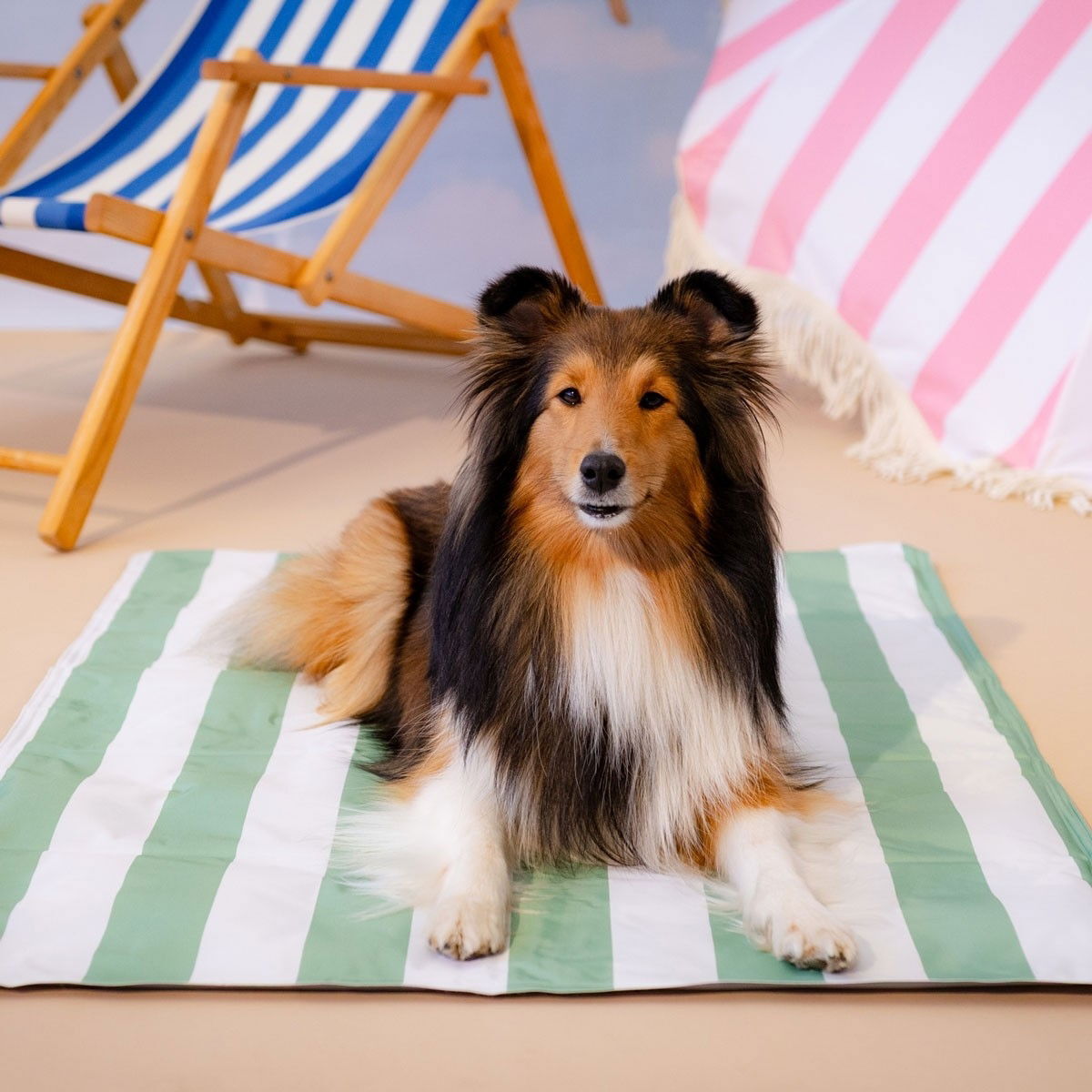 Little&Bigger HotSummer viilennysmatto vihreäraidallinen