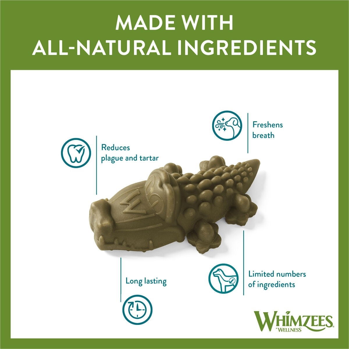 Whimzees krokotiili L 6kpl