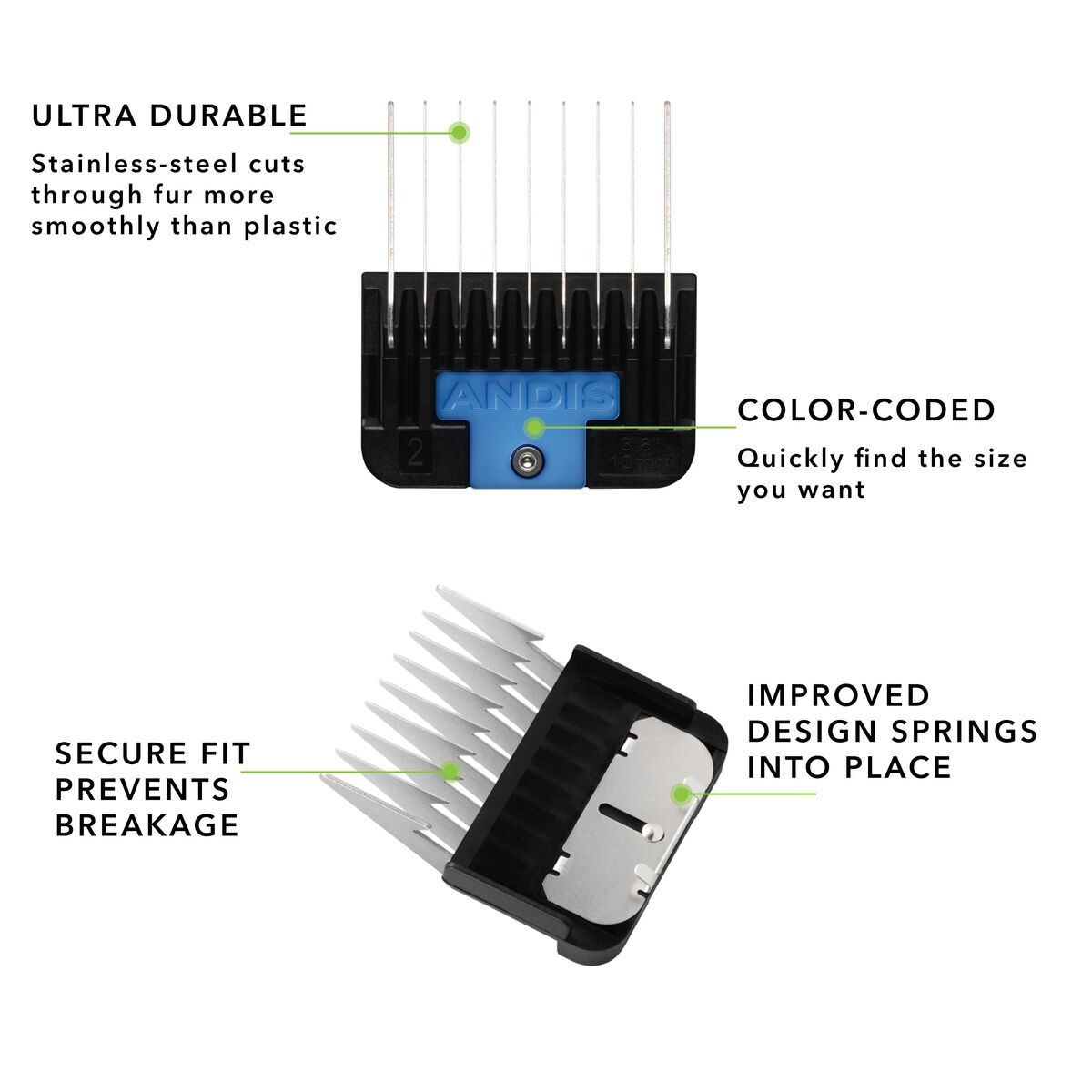Andis leikkuukampasetti ruostumaton teräs 8 kpl