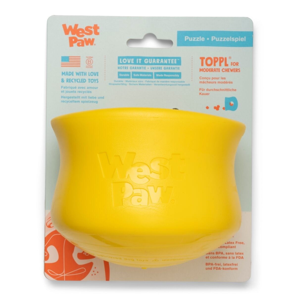 West Paw Toppl Limited Edition aktivointilelu keltainen