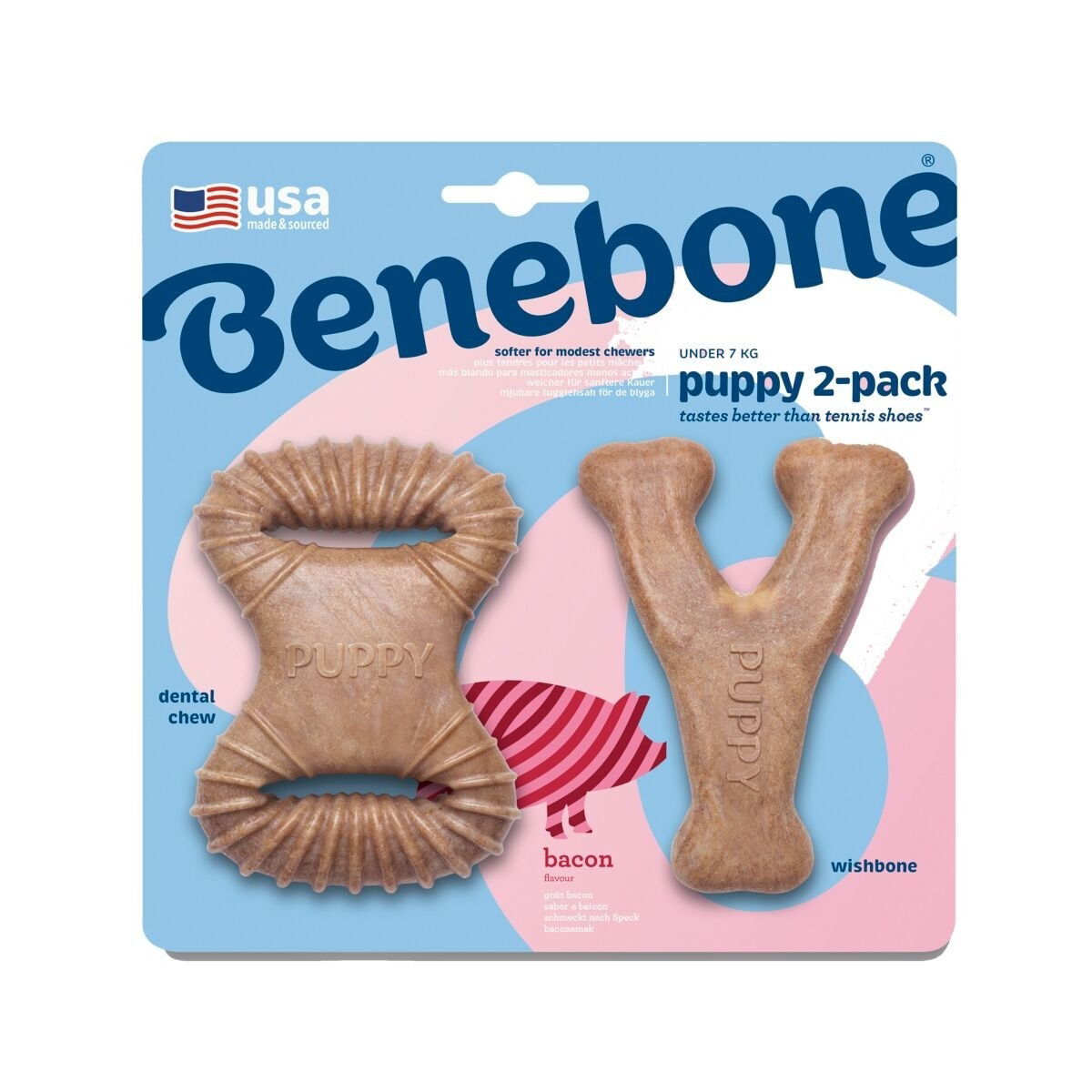 BB Puppy 2-Pack Dental Chew/Wishbone Bacon Tiny 