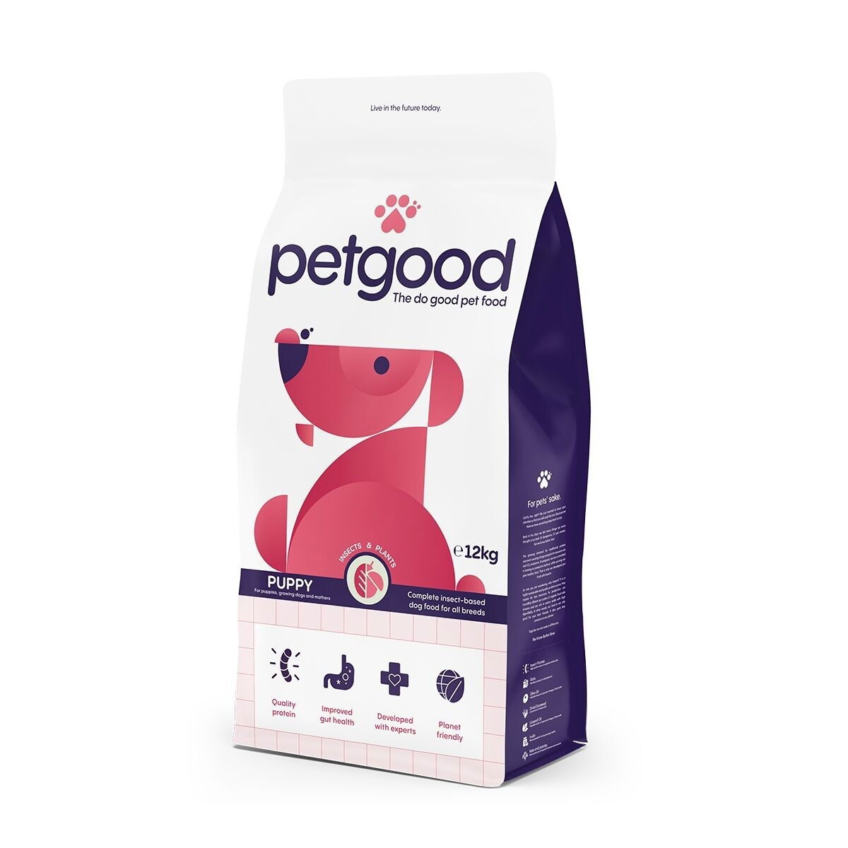 Petgood insect-dog food, pup, junior, nursing dogs