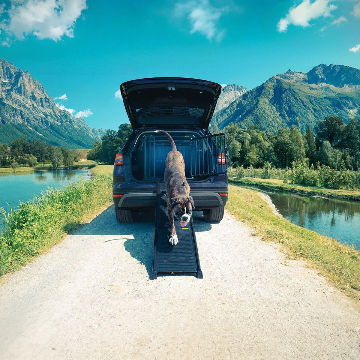 4Pets EasySteps autoramppi koiralle musta