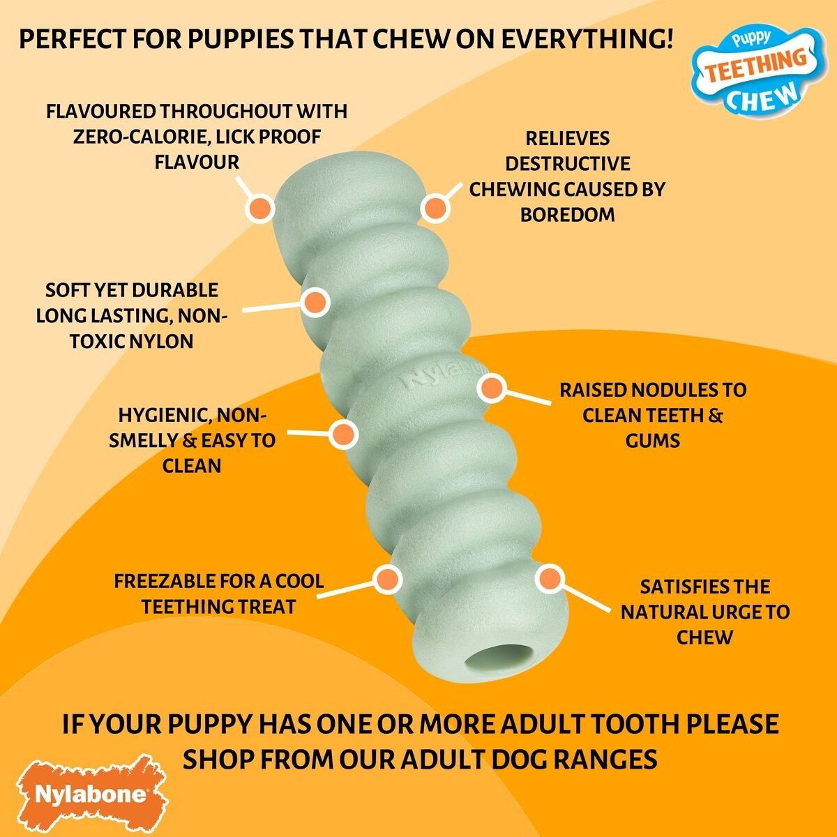 Nylabone Puppy Tactile stick peanut butter S