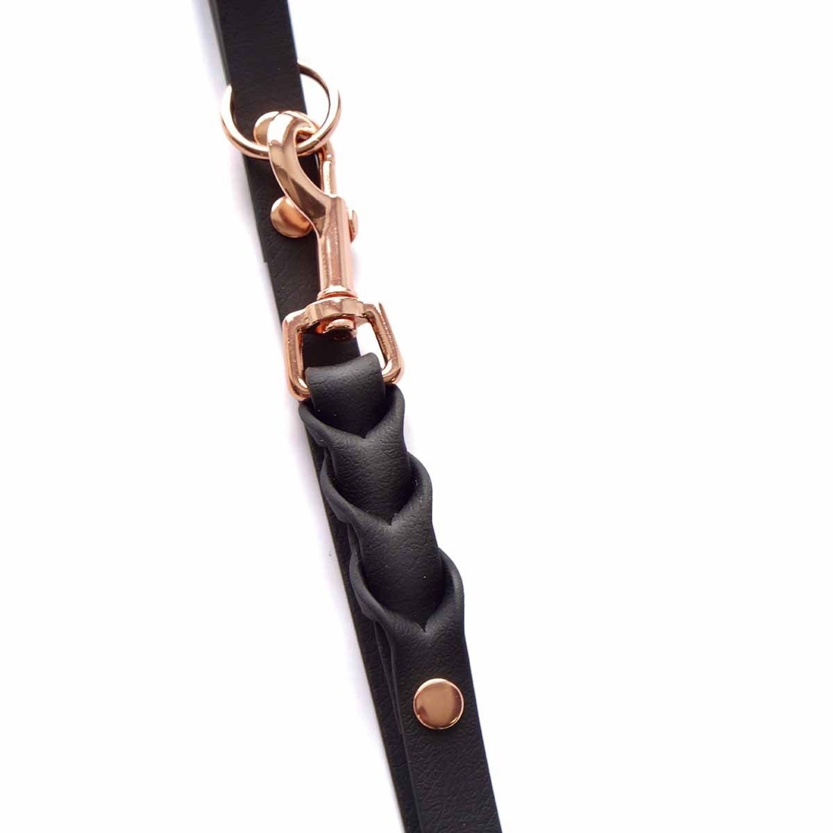 Tyylivoitto Braid hihna, musta/ruusukulta