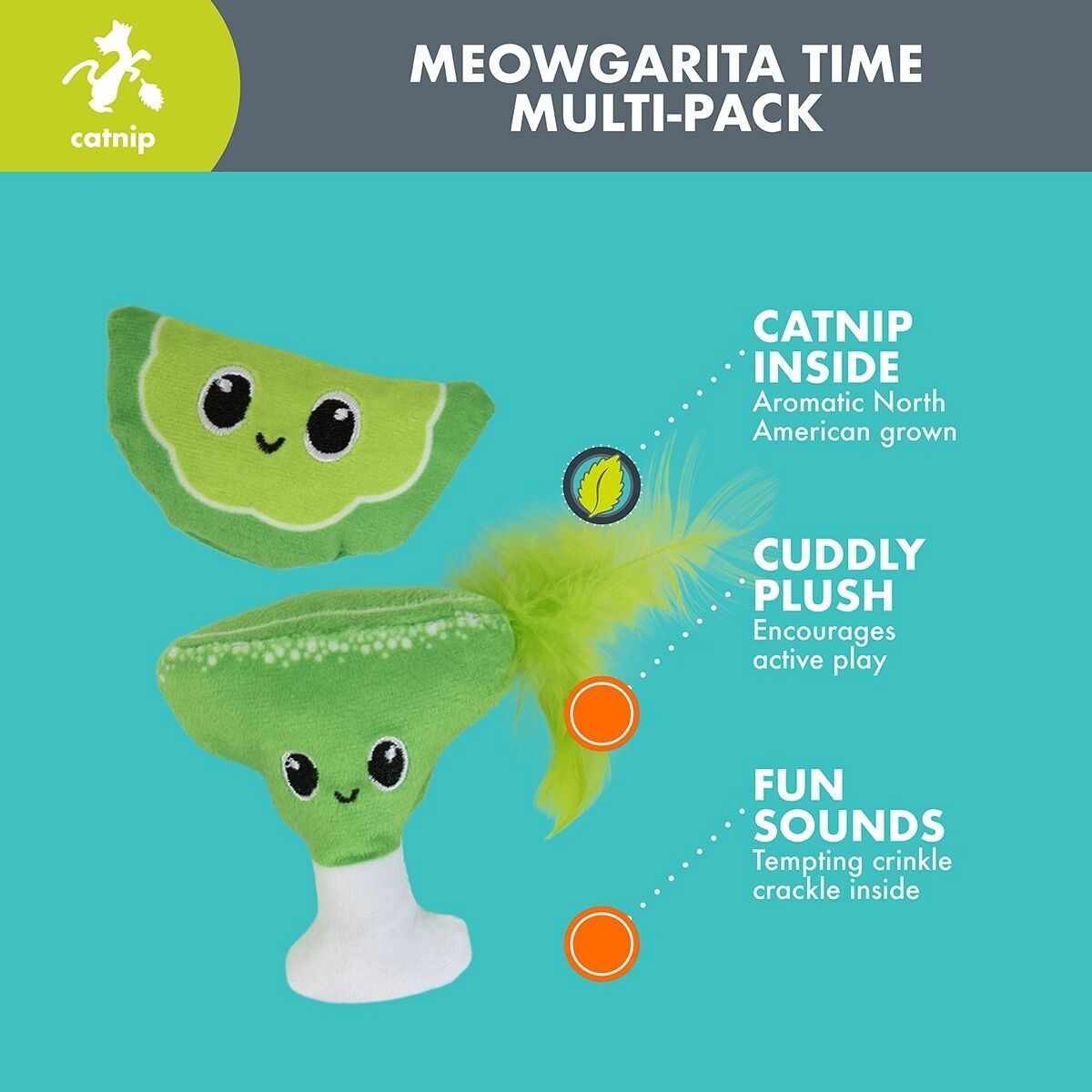 Quirky Kitty MEOWGARITA TIME CATNIP PLUSH