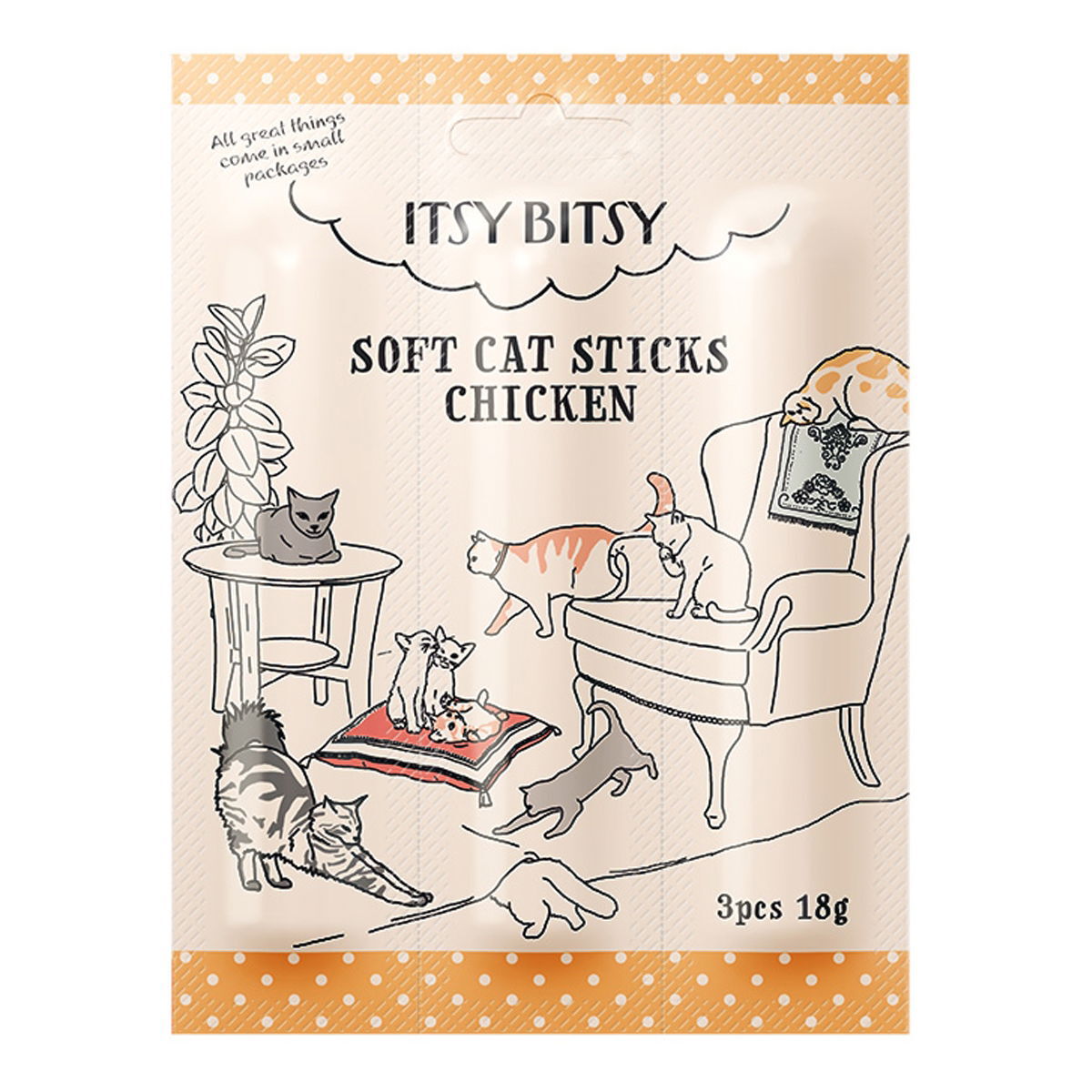 ItsyBitsy Cat Herkkutikku kana 3x6g