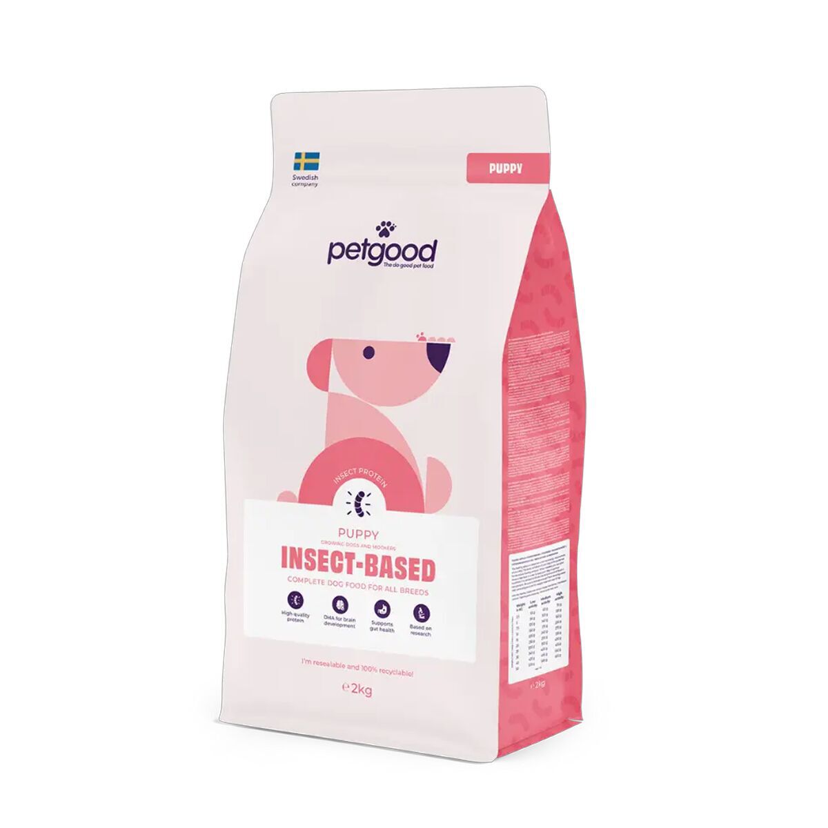 Petgood insect-dog food, pup, junior, nursing dogs