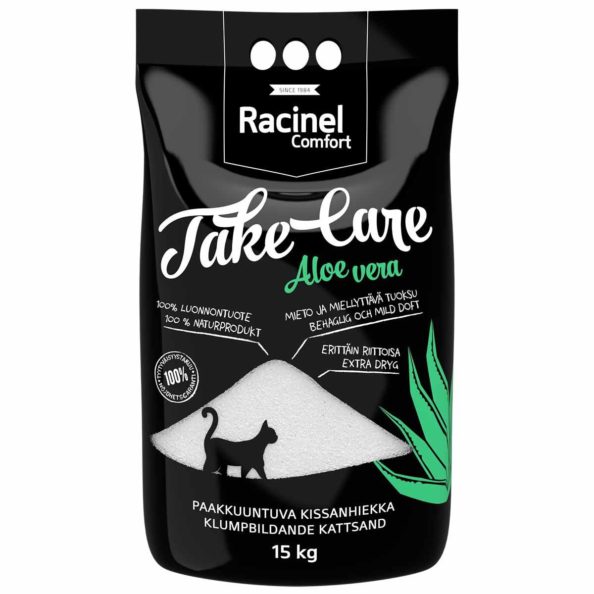Kissanhiekka Racinel Take Care Aloe Vera, 15kg