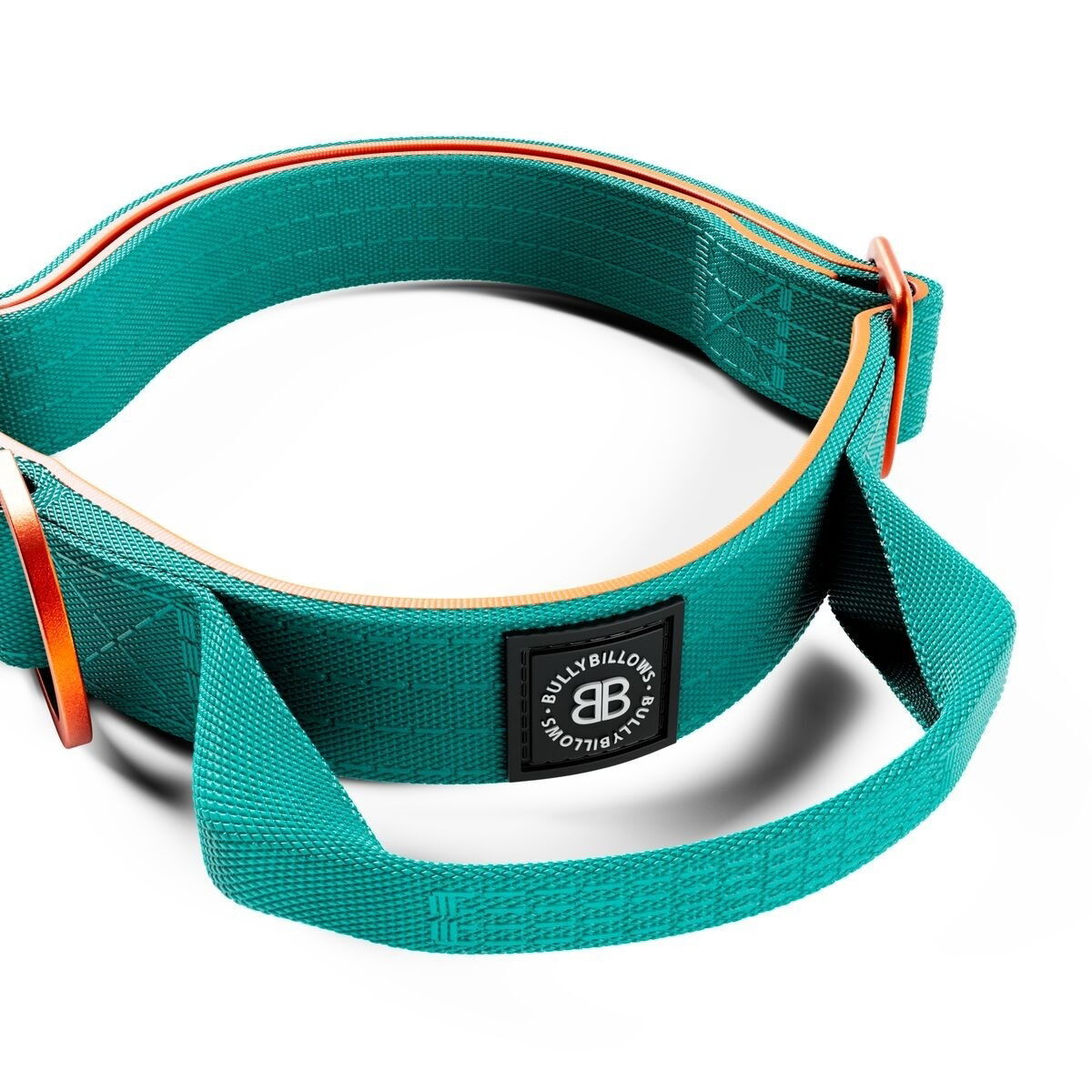 BullyBillows Combat Collar With Handle Turquoise & Orange 2,5cm