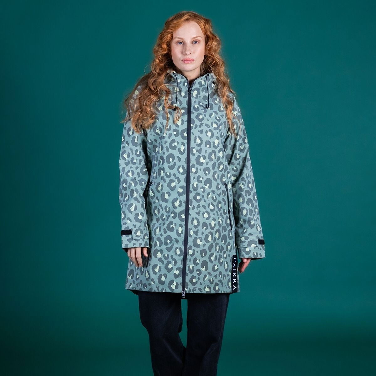 PAIKKA Human Visibility Raincoat, green leo