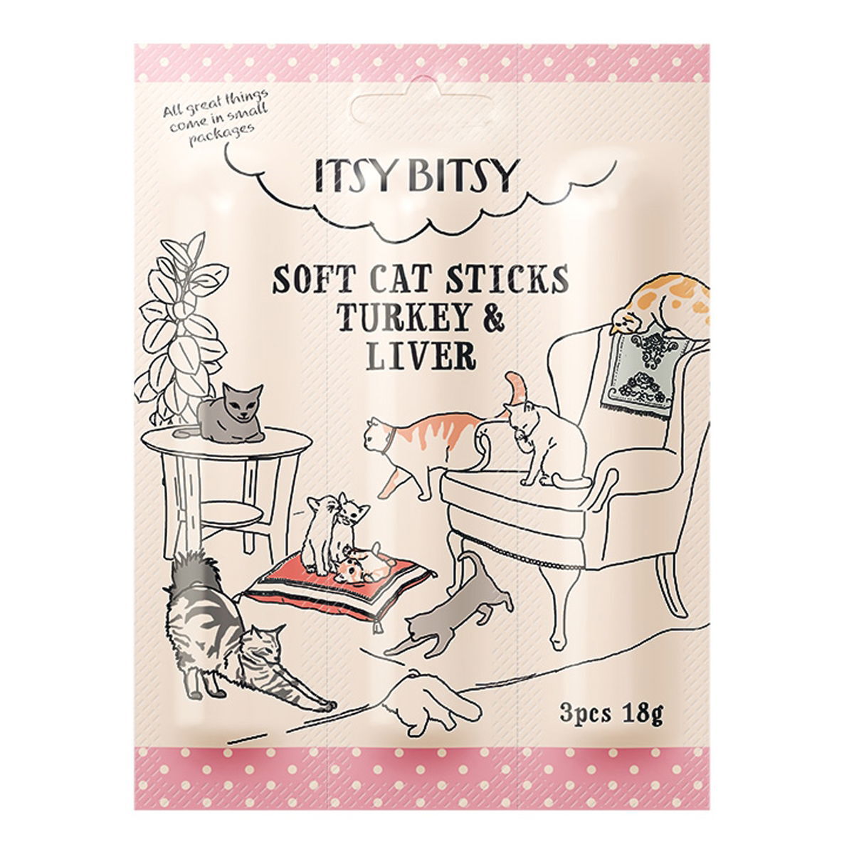 ItsyBitsy Cat Herkkutikku kalkk.&maksa 3x6g