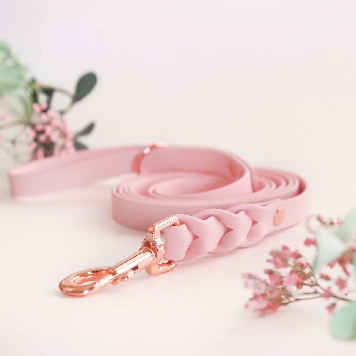 Tyylivoitto Braid leash, baby pink