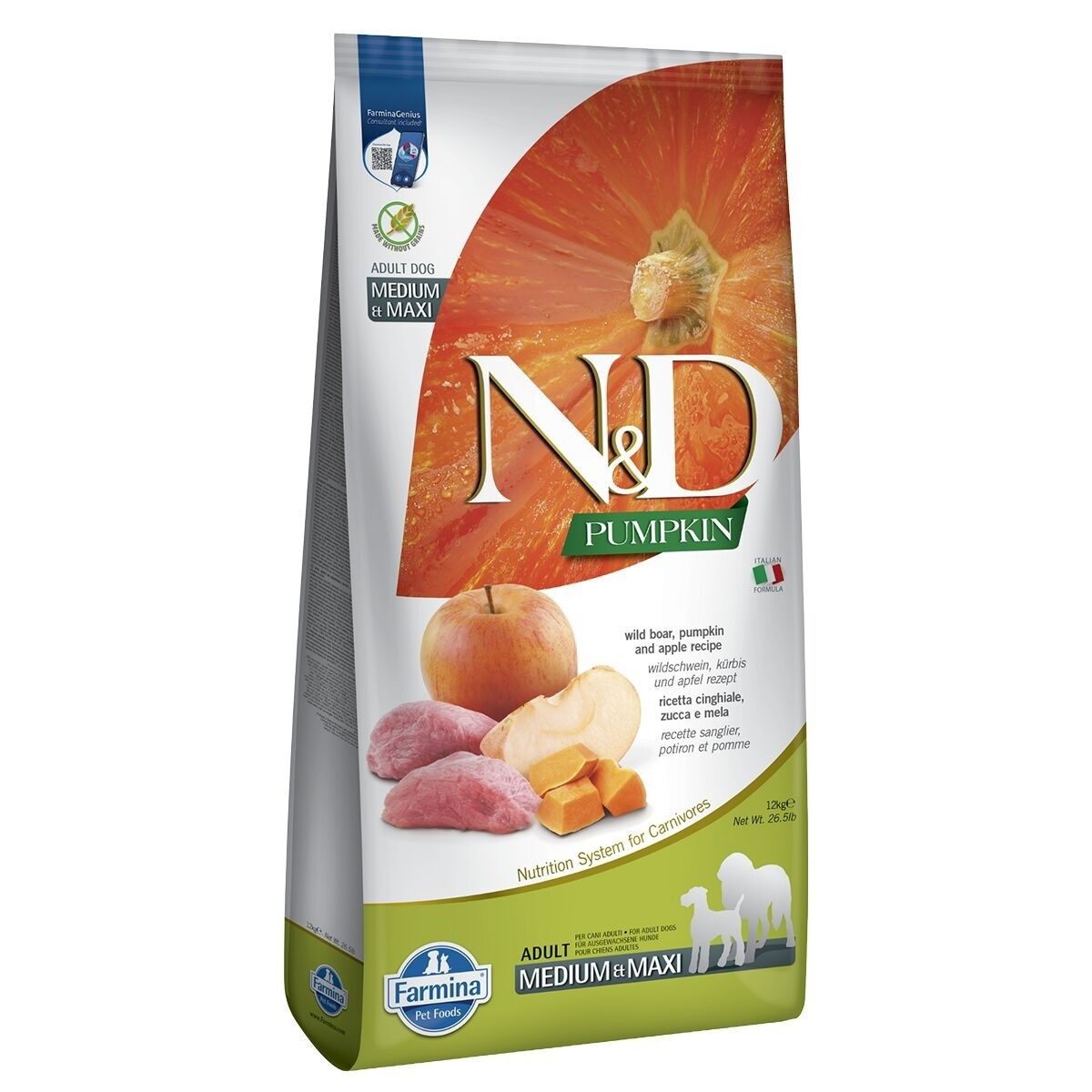 N&D Dog Pumpkin Wild Boar & Apple M/L