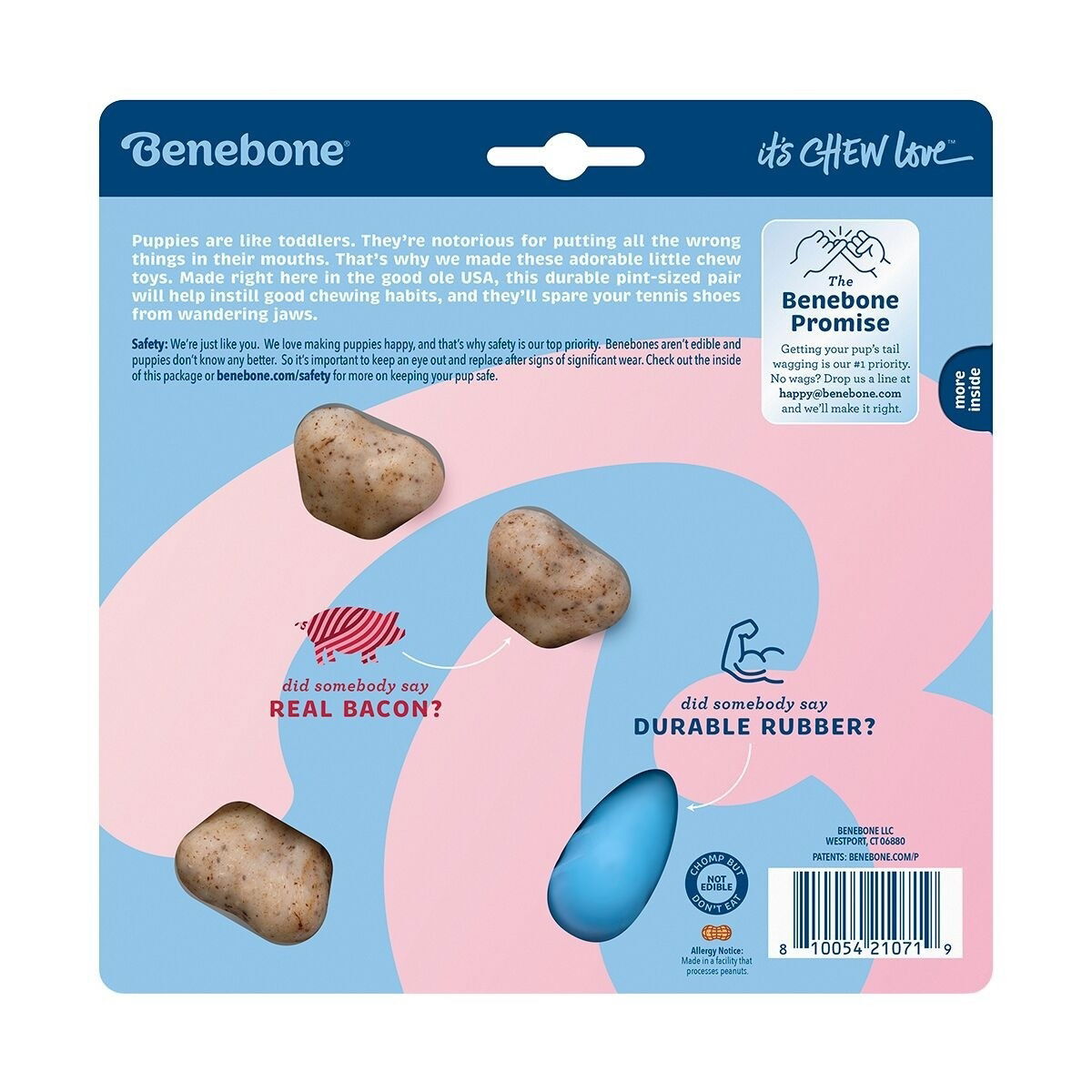 BB Puppy Rubber Bones Bacon Tiny 2pcs