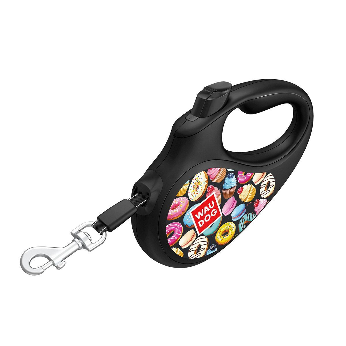 Collar WAUDOG Retractable leash Donuts, reflective tape 5m