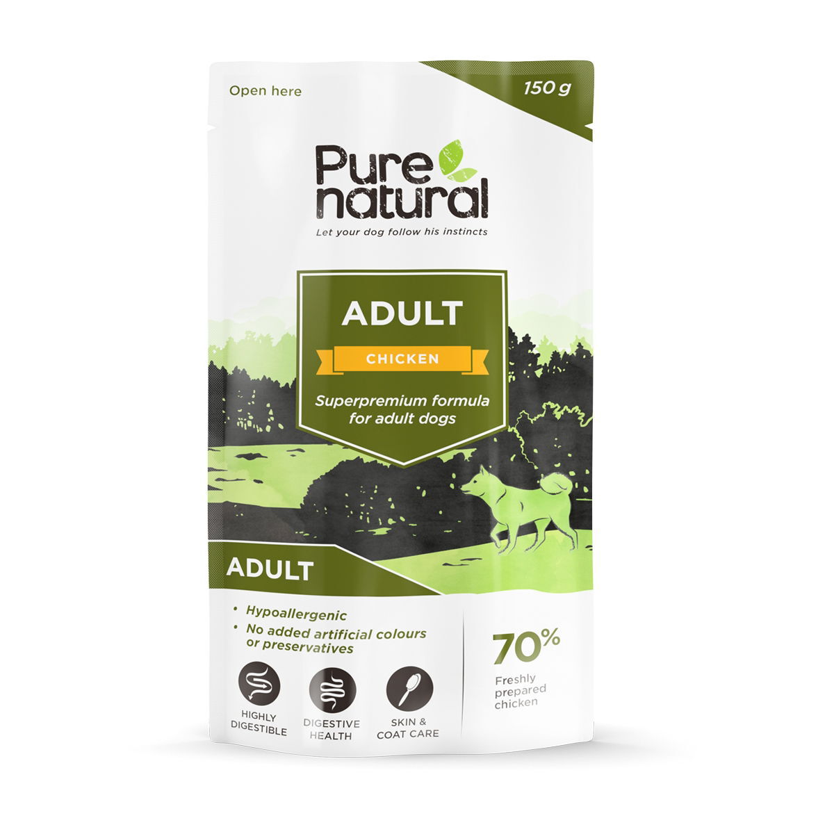 Purenatural Adult Chicken koiran märkäruoka 150g