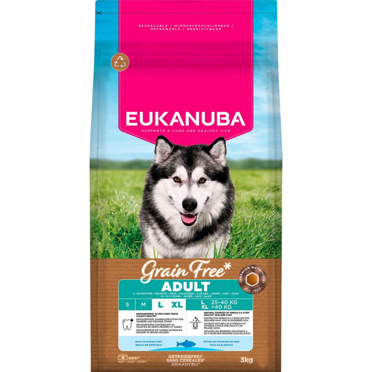 Eukanuba Grain Free Adult Large & Extra Large Breed Ocean Fish 3 kg