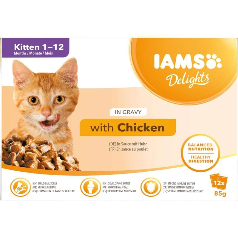 Iams Delights Kitten Gravy - Multibox 12x85 g